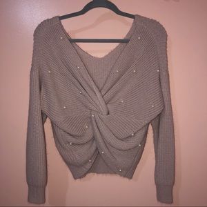 Beaded Twist Sweater